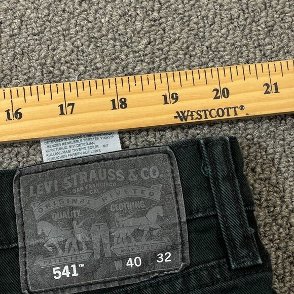 Levis 541 Jean Mens Size 40x32 Black Denim Straight - Picture 12 of 13